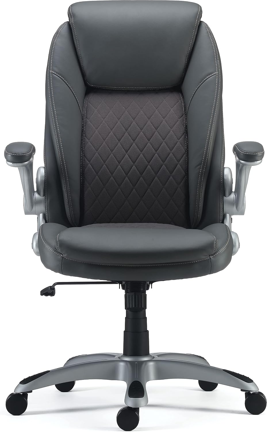Staples Sorina Bonded Leather Chair, Grey