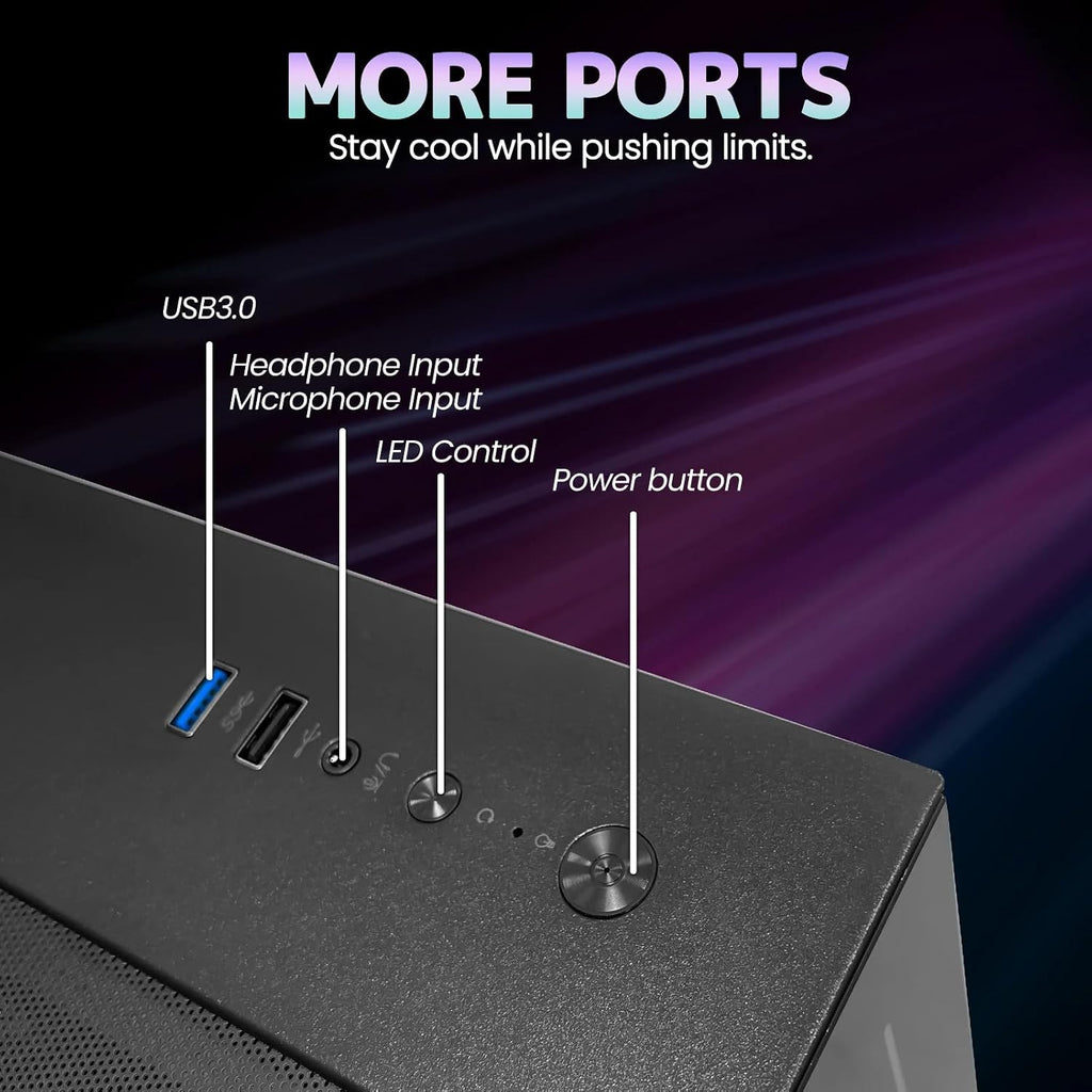suevery Gaming Desktop Computer | 16G Memory | 512G SSD | AMD Ryzen5 5600GT | 6Core CPU Integration Radeon Vega Graphics | Wi-Fi Prebuilt Gamer Pc Ryzen5 5600GT (Black)