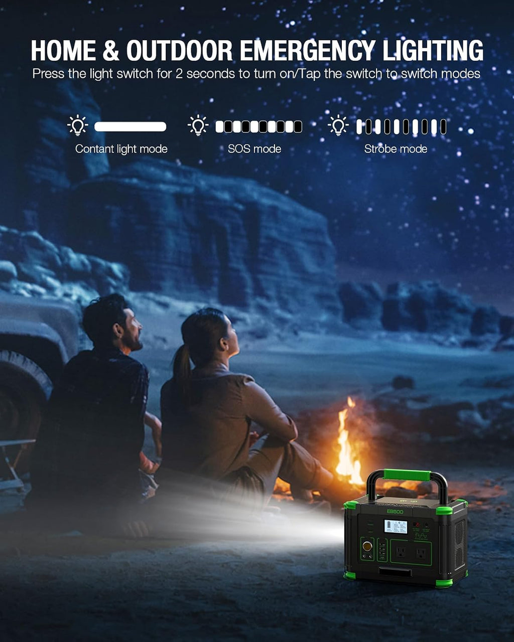 500W Portable Power Station with 100W Solar Panel, 519.48Wh Solar Generator Kit with 60W USB-C PD Output, 110V Pure Sine Wave AC Outlet Backup Lithium Battery for Outdoors Camping Travel Emergency