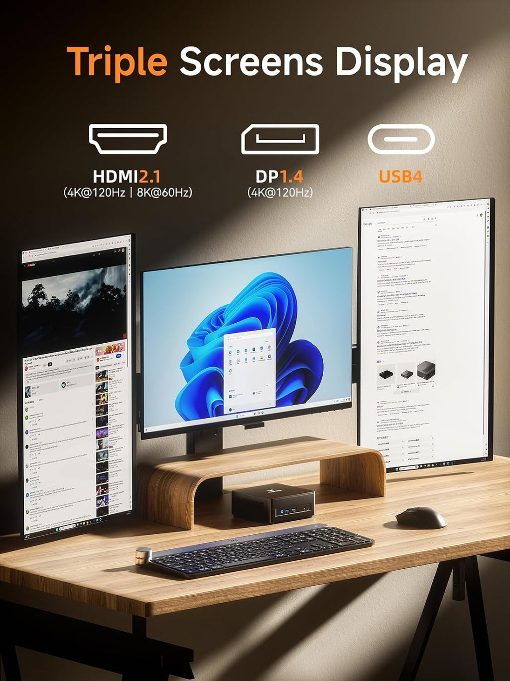 MINISFORUM UM690L Slim Mini PC, AMD Ryzen 9 6900HX Mini Computer (8C/16T, up to 4.9 GHz), 16 GB LPDDR5 and 512GB PCIe 4.0 SSD, DP/HDMI 2.1/USB 4, 4 x USB Type-A, WiFi 6E/BT 5.3