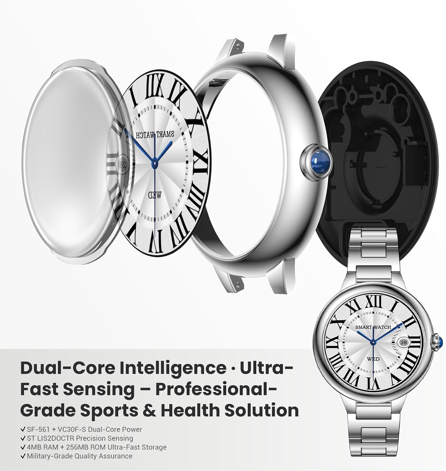 SOUYIE 2026 DA GPT Smart Watch for Women, 1.19' AMOLED Display, AI Customizable Watch Face, Heart Rate, Sleep Monitor, 107 Sports Modes Fitness Tracker, Compatible with iOS & Android