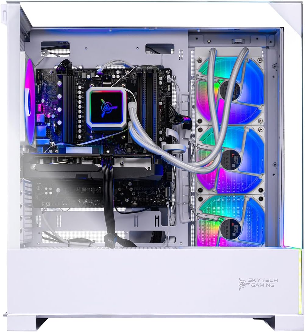 Skytech Gaming Archangel 5 Gaming PC, AMD Ryzen 7 7700X 4.5GHz, NVIDIA RTX 5070 12GB, 1TB Gen4 NVMe SSD, 32GB DDR5 RAM 6000, 750W Gold PSU, 360 ARGB AIO, Wi-Fi, Win 11, Desktop