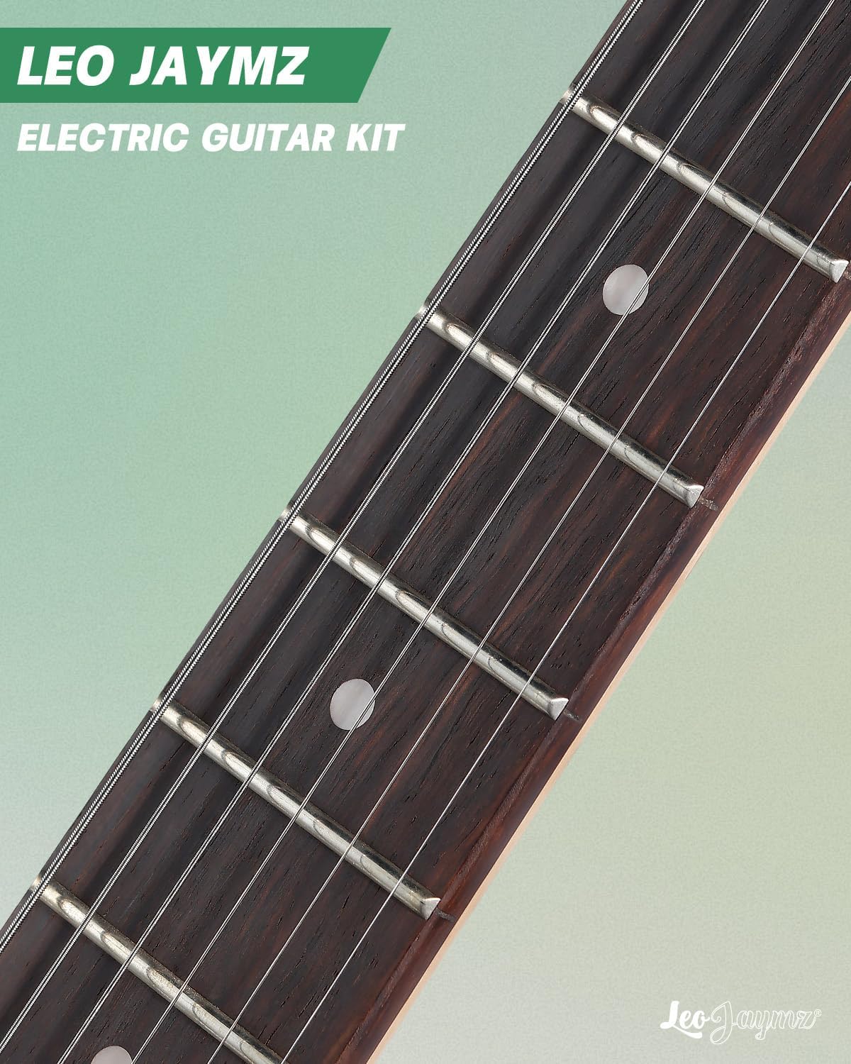 Leo Jaymz 39' Full Size ST Style Electric Guitar Starter Kit with SSH Pickup, 5W Portable Amp, Tuner, Gig Bag, Strap & Accessories (Green Flame)