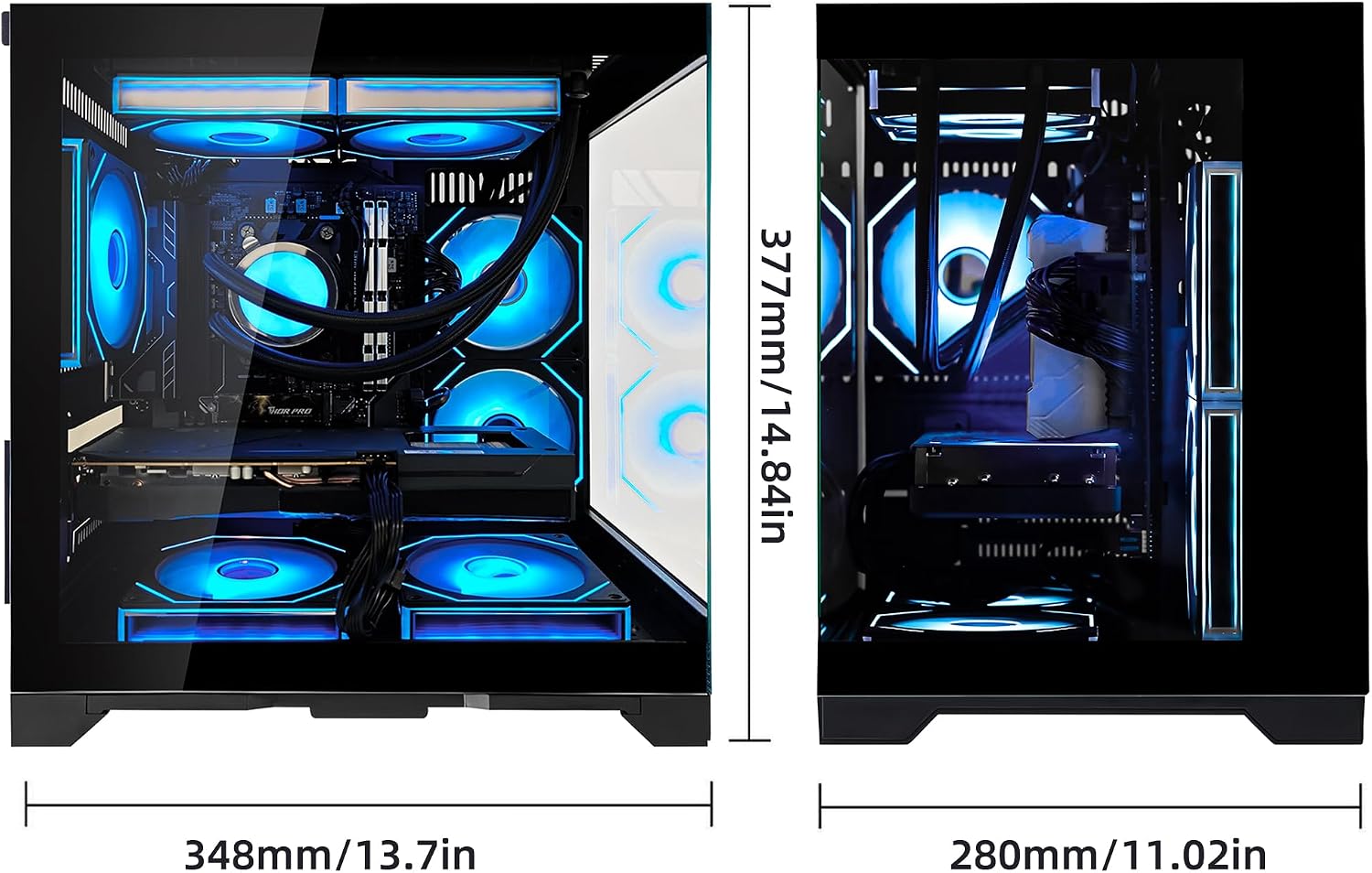 Panorama Gaming PC Desktop AMD Ryzen 5 9600X 6-Core 3.9GHz, Radeon RX 9060 XT 16GB, 32GB DDR5 RAM 6000MHz,1TB PCIe SSD, WiFi&BT Prebuilt PC 650W PSU,Liquid Cooler,Windows 11,