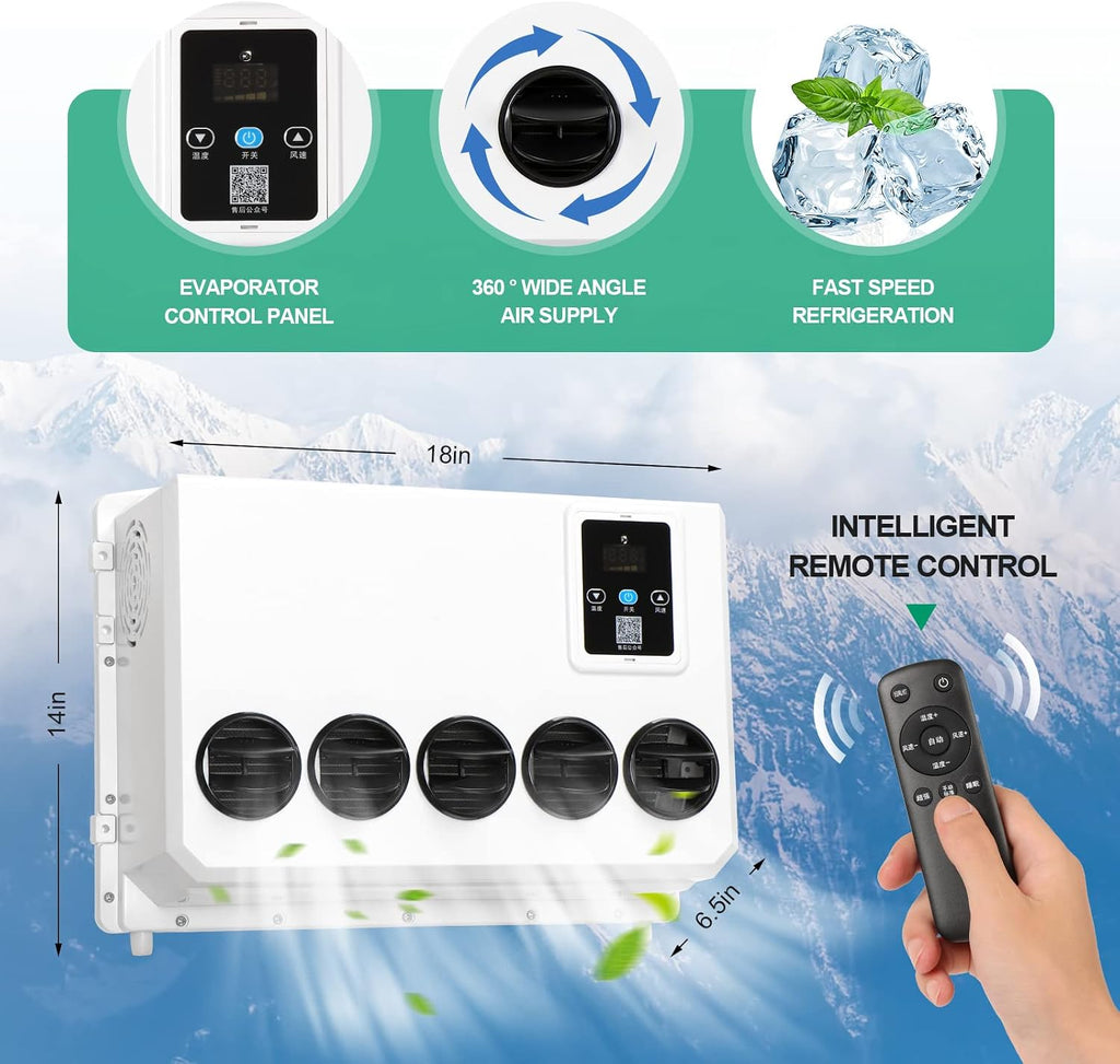12V electric air conditioners for RVs, trucks, construction vehicles, excavators, harvesters, agricultural machinery (12V)