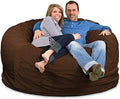 Ultimate Sack 6000 6-Foot Bean Bag Chair, Brown Fur Cover – Oversized Foam Lounger, Floor Seat, Small Sofa, or Couch Bed for Living Area, Gaming Room, or Reading Lounge