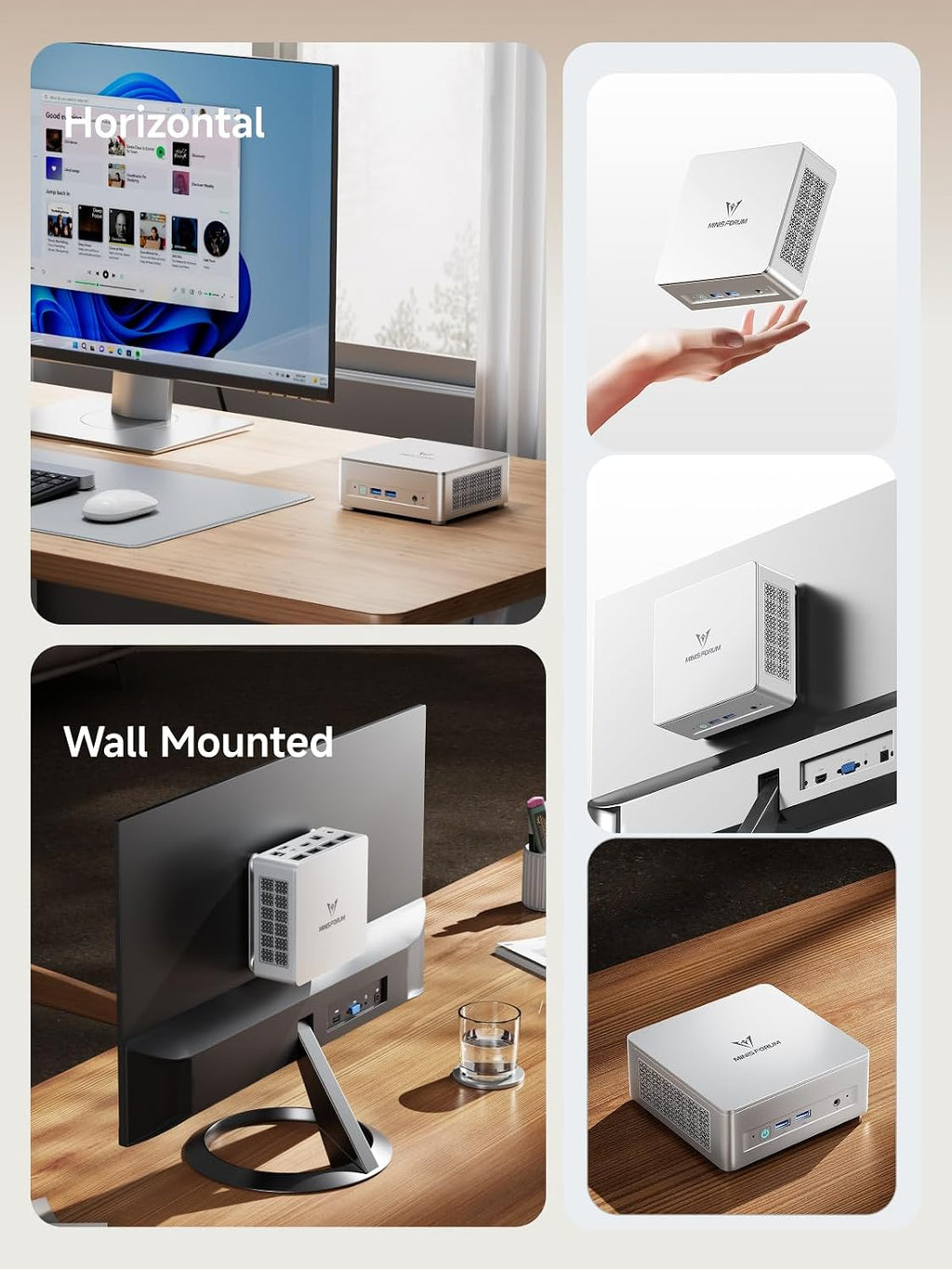 MINISFORUM DeskMini UM750L Slim Mini PC AMD Ryzen 5 7545U Small PC, 16GB LPDDR5 RAM+1TB PCIe4.0 SSD, HDMI/DP/USB4 Outputs, 2.5G LAN, WiFi 6E, 5xUSB Port AMD Radeon 740M Graphics Small Form Factor