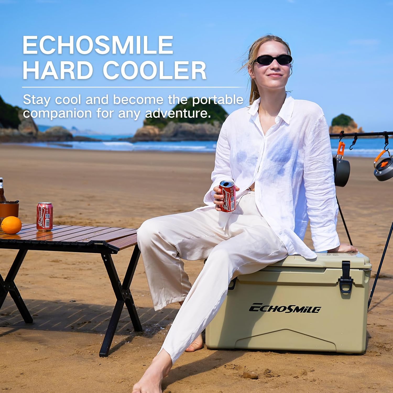 EchoSmile 25/30/35/40/60/75 Quart Rotomolded Cooler, Built to Stand up to The Rigors of The Journey