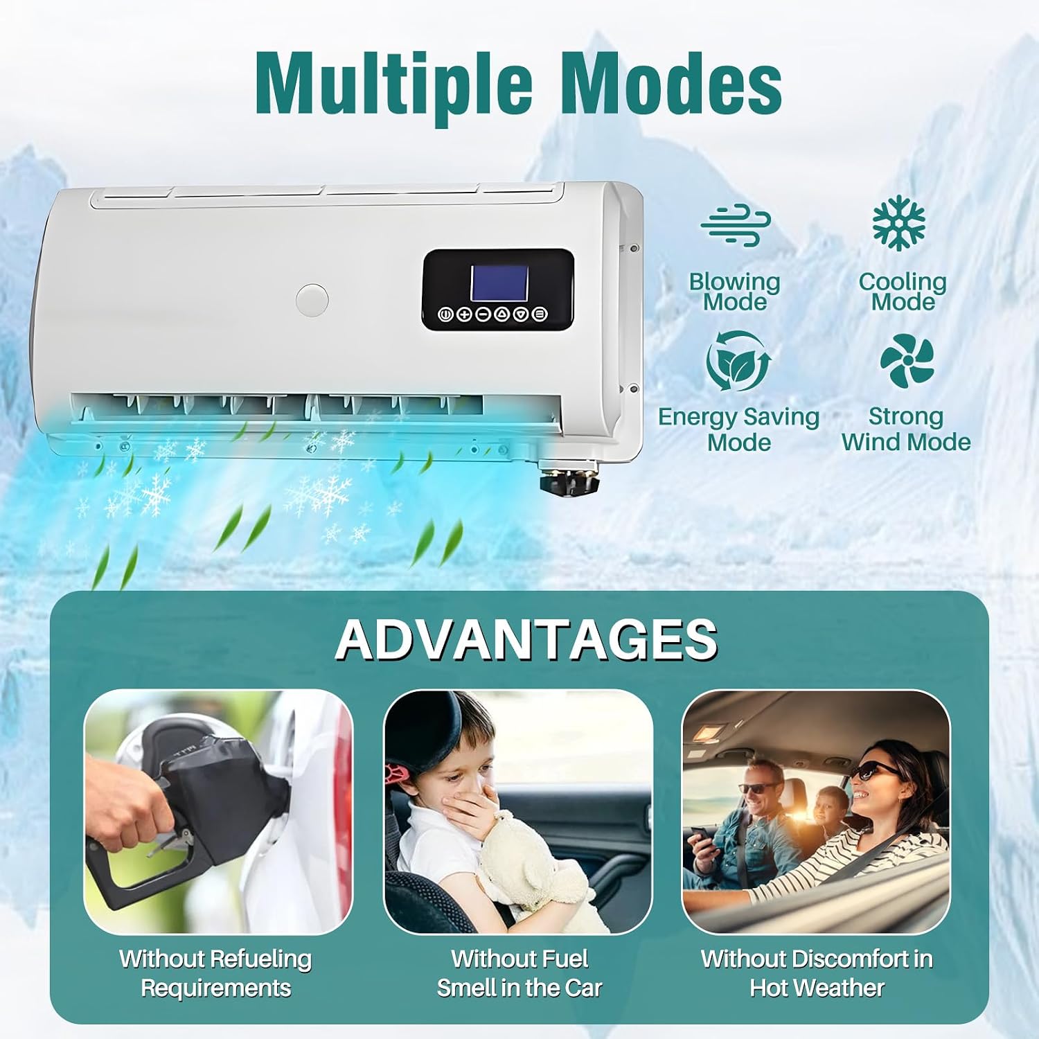 12V DC Air Conditioner 9000 BTU for Truck Praking, Electric Ac Unit Split 12 Volt Air Conditioner - Quiet Fast Cooling Energy Efficient for Semi-Truck, RV, Camper, Trailer, Pickup, Motorhome and Yacht