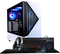 Periphio Castle Gaming PC, AMD Ryzen 5 5600GT up to 4.6 GHz with Radeon Vega 7 Graphics, 32GB DDR4 RAM, 1TB NVMe SSD, WiFi, Windows 11 Desktop Computer, Black, 1080p PC Gaming - RGB 4-in-1 Bundle