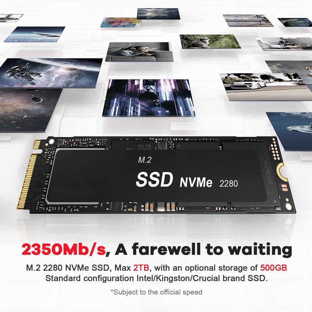 Beelink SER5 Mini PC,AMD Ryzen 5 5560U (6C/12T,up to 4.0GHz),Mini Computer with 16GB DDR4/500GB NVMe SSD,SupportDual Screen Display (2*HDMI/4K),WiFi6E,BT5.2,Type-C,Gigabit LAN