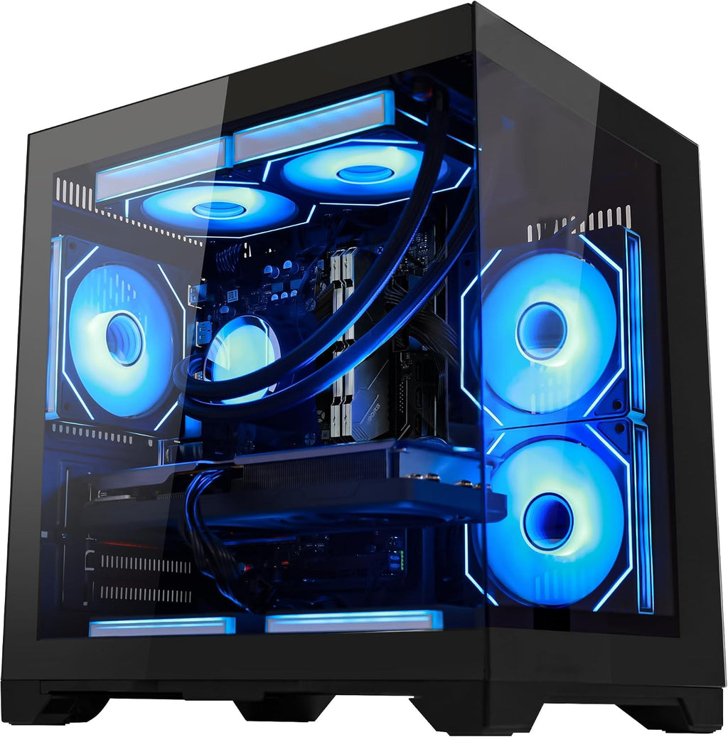 RTX 5070 12GB Gaming PC Desktop - AMD Ryzen 7 5700X 3.4 GHz, 16GB DDR4 RAM, 1TB PCIe SSD, WiFi + BT, Windows 11 -RGB Prebuilt Computer-Black