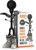 Hedgehog Buddy Heavy Boot Dryer for Work Boots and Shoe Deodorizer – Rapid 3 Pair Gloves, Boxing Shoes and Shoe Dryer, Wall-Mounted Warmer Adjustable Heat Portable Dryer, Black