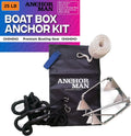 Anchor-Man Box Anchor Kit - Ultimate Boat Anchor Kit, Hot Dipped Galvanized 9 Gauge Steel Boat Anchors for 25'/ 25'+ Boats - Pontoon Boat Anchor Kit Box Size, Large Pontoon Anchor Boat Kit