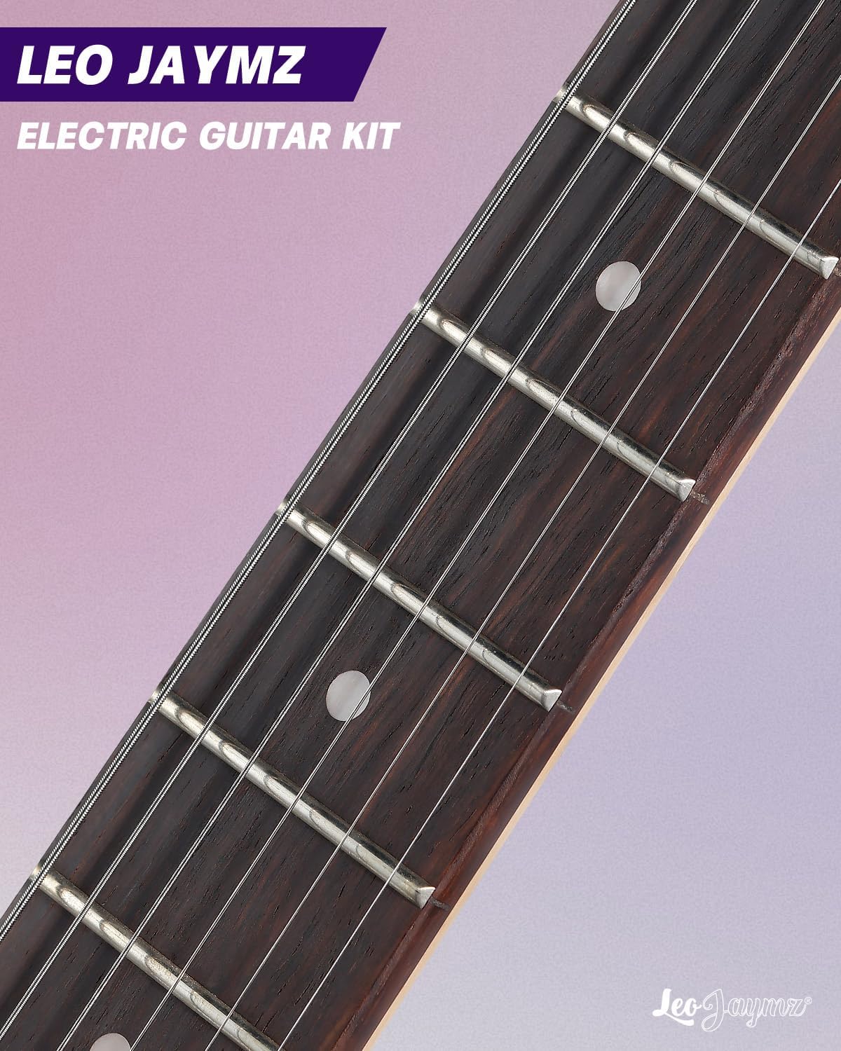 Leo Jaymz 39' Full Size ST Style Electric Guitar Starter Kit with SSH Pickup, 5W Portable Amp, Tuner, Gig Bag, Strap & Accessories (Violet Flame)