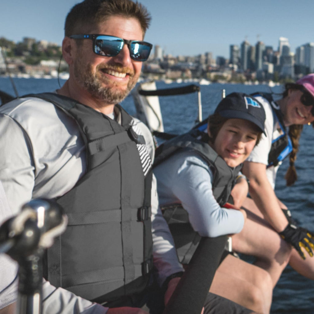 Stohlquist Universal Fit Adult Life Jacket PFD (4 Pack) Coast Guard Approved, for Men and Women 90+ lbs, Lightweight Neoprene and Adjustable, Ideal for Boating, Kayaking & Water Sports