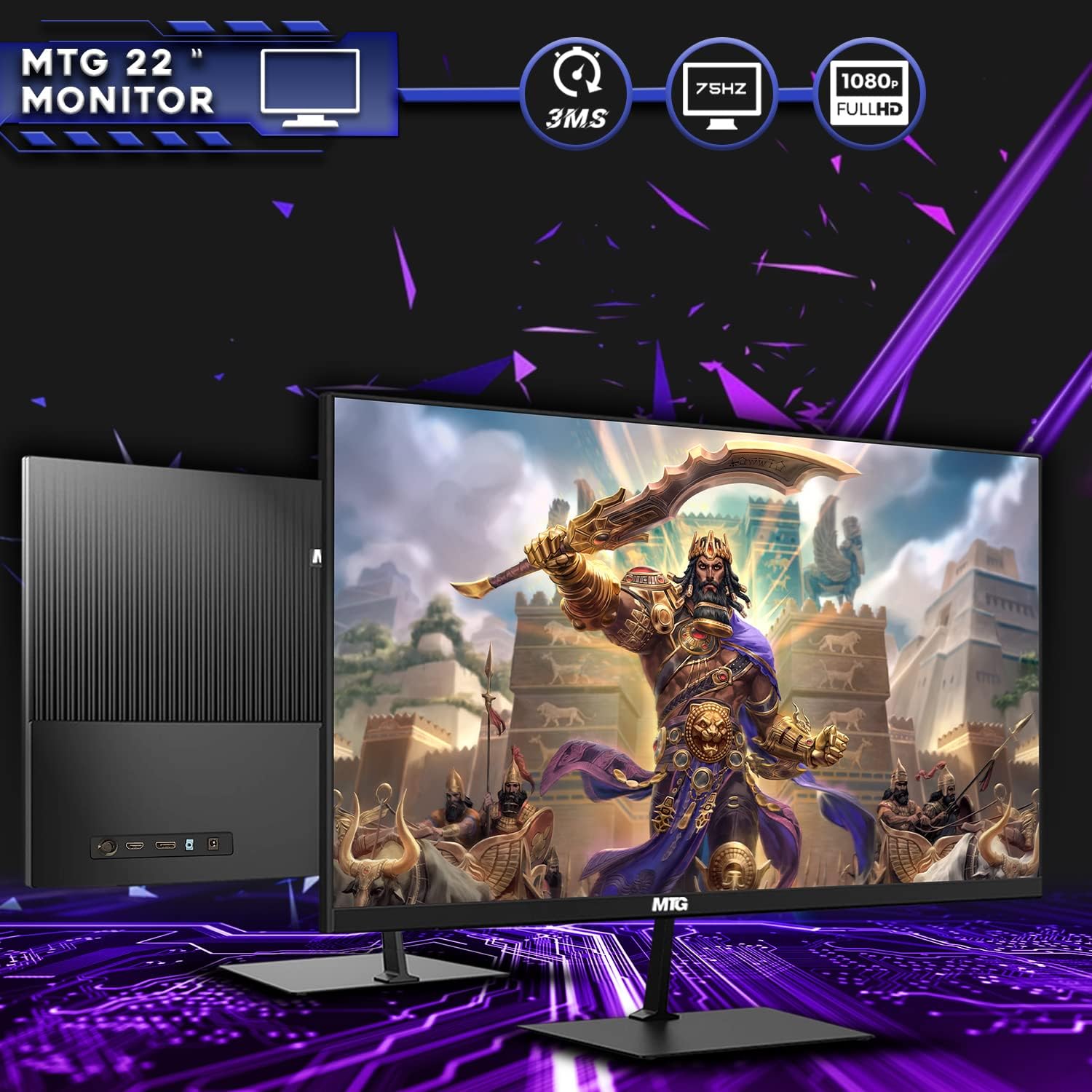 TechMagnet Gaming Desktop PC, Intel i5 4th Gen, Zeus Pro 4, AMD RX 6400, 8GB RAM ARGB, 256GB SSD + 1TB HDD 22 Inch Monitor, RGB Front Panel 385 Patterns, RGB Kit, Windows 11 (Renewed)
