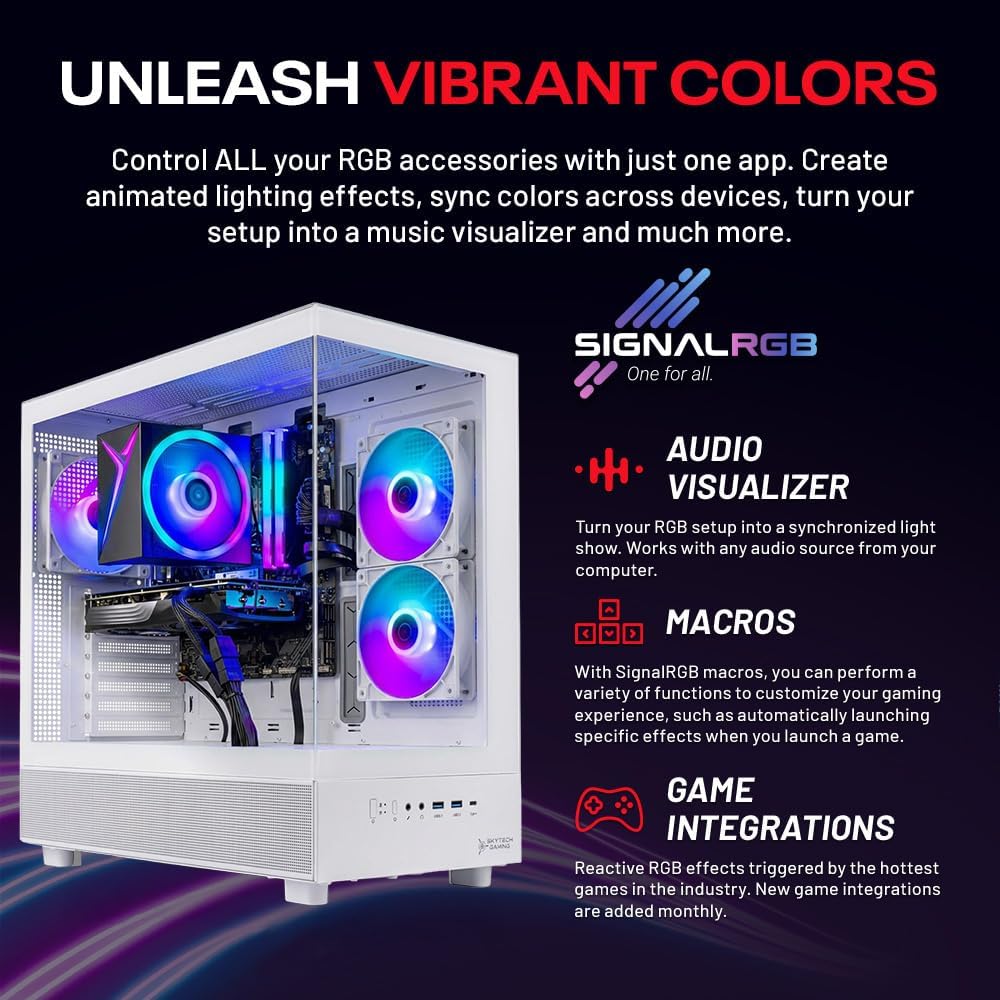 Skytech Gaming Azure 3 Desktop PC, Ryzen 5 7600X 4.7 GHz (5.3GHz), NVIDIA RTX 5070 12GB, 1TB Gen4 NVMe SSD, 16GB DDR5 RAM 6000, 850W Gold PSU, Wi-Fi, Win 11