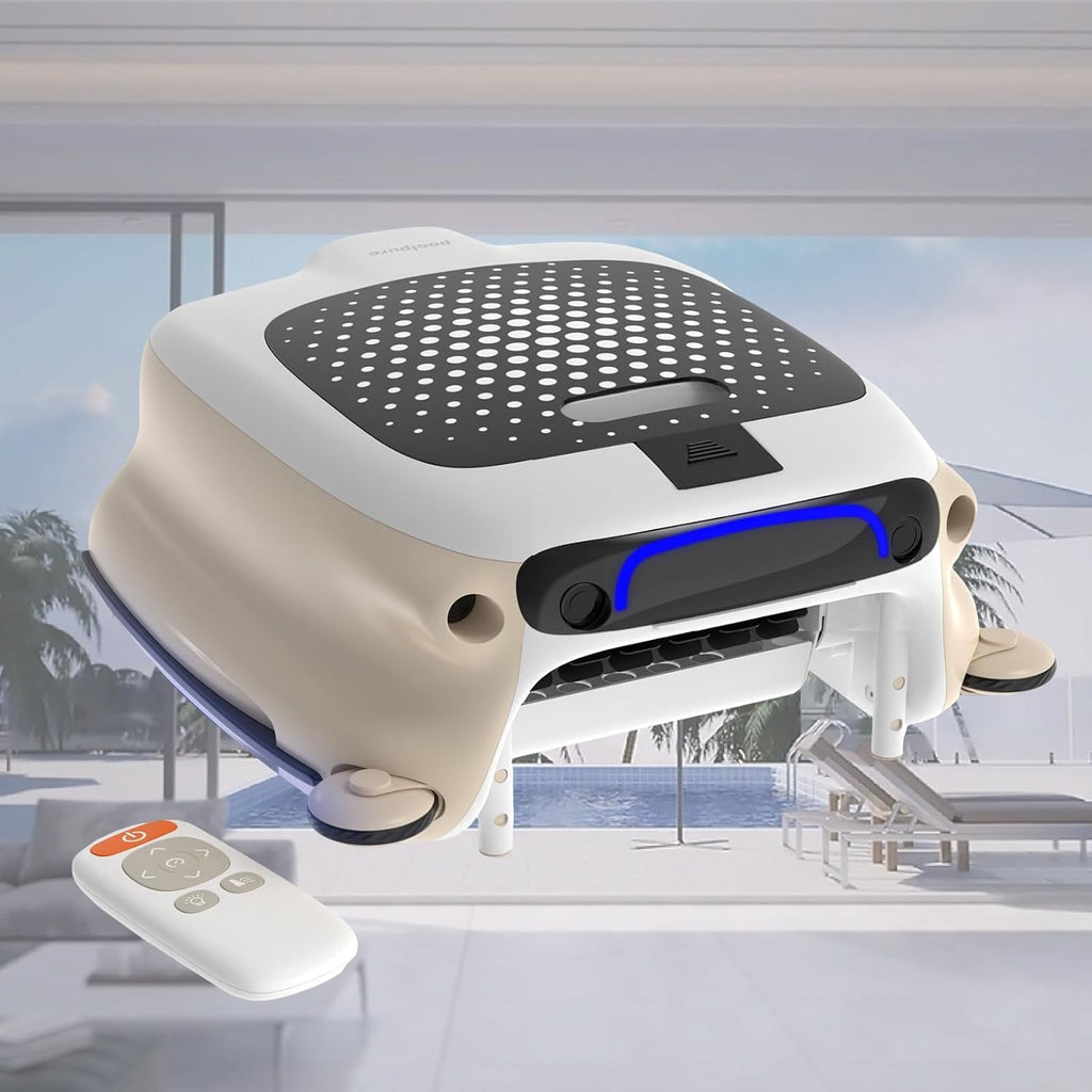 Pool Robot, Cordless Pool with Cleaning Power Supply, 6H Autonomy for Above Ground Pools 2000sq.ft, Double Filtration, Automatic Parking