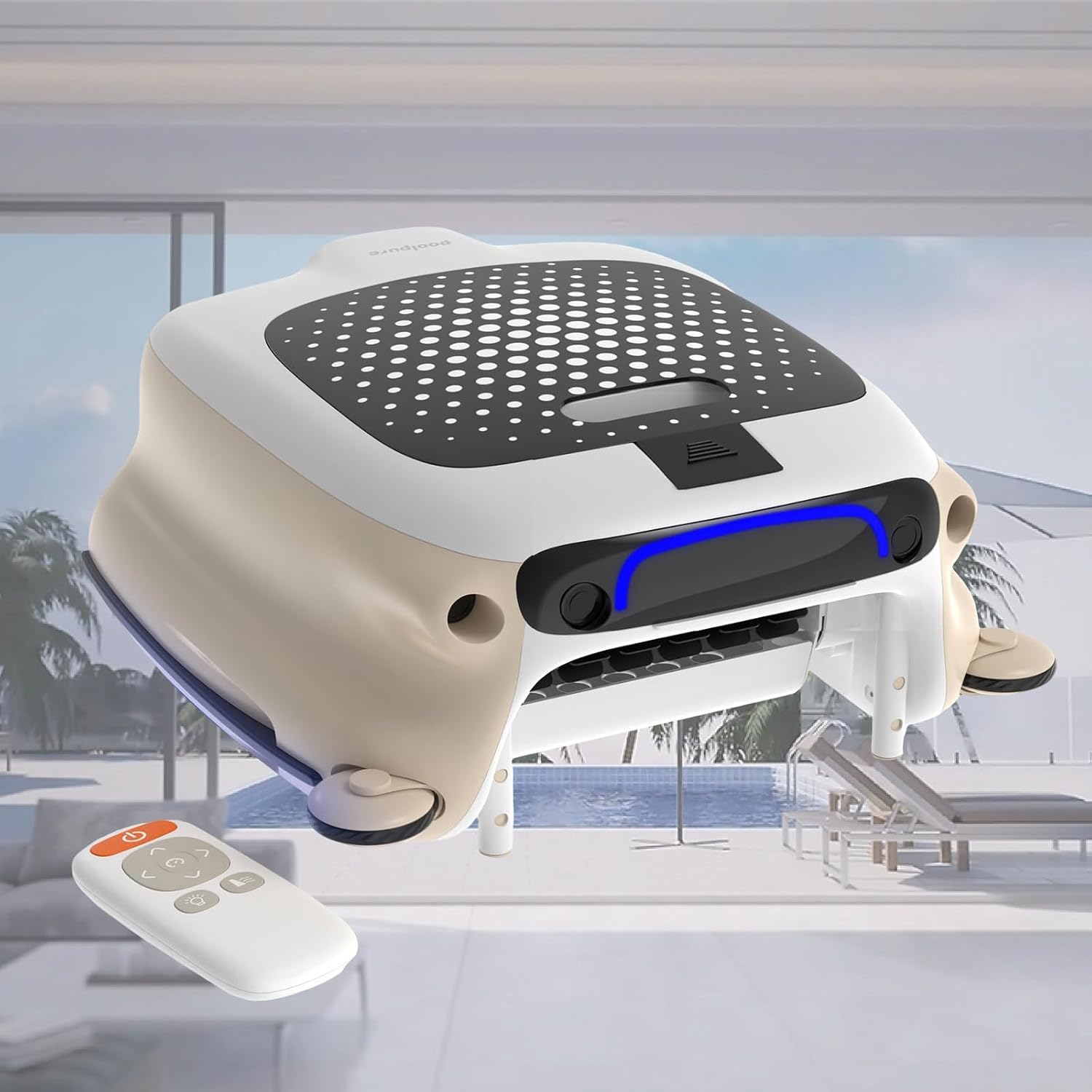 Pool Robot, Cordless Pool with Cleaning Power Supply, 6H Autonomy for Above Ground Pools 2000sq.ft, Double Filtration, Automatic Parking