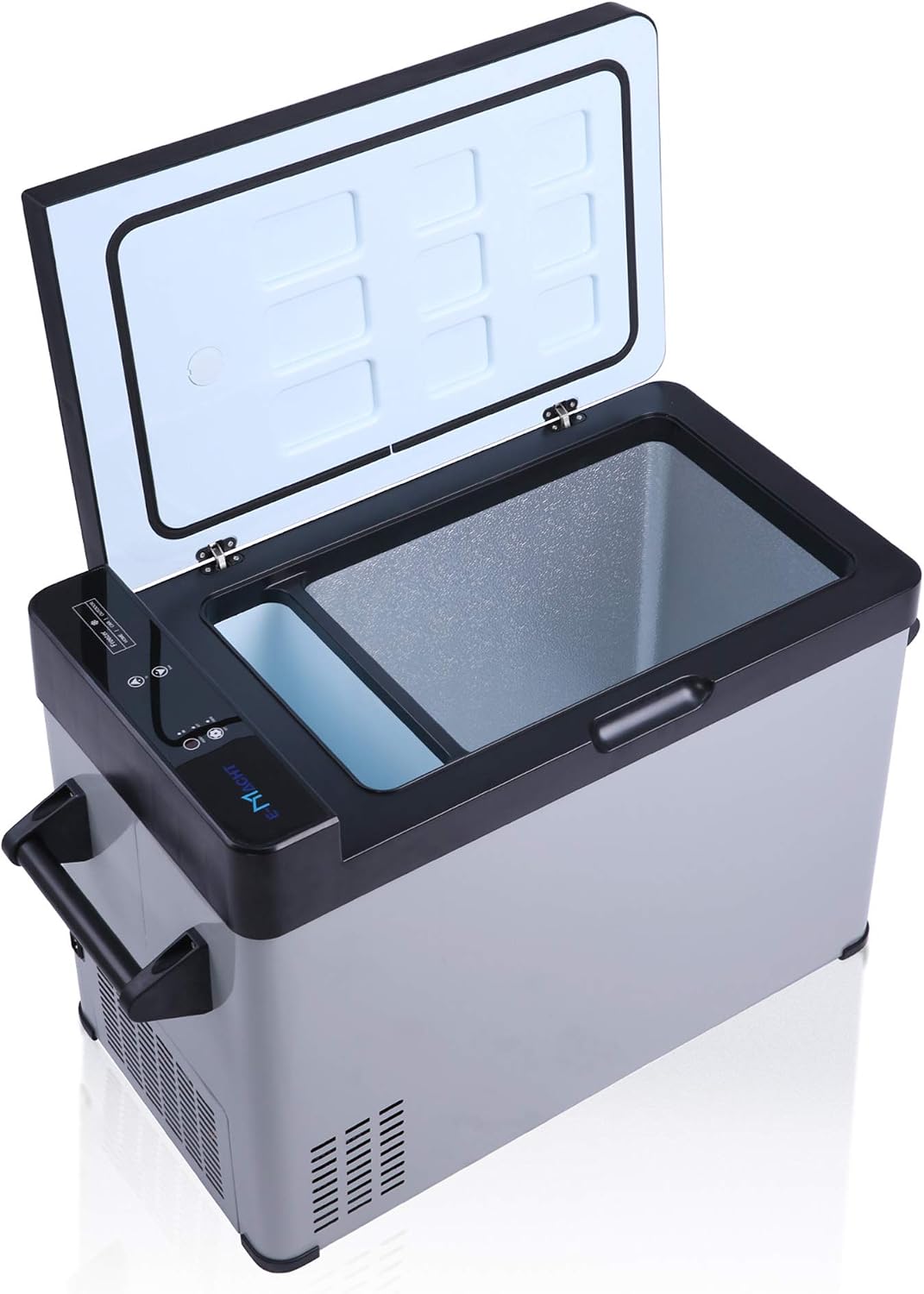 52-Quart Portable Refrigerator Freezer, 2 IN 1, -7.6°F to 68°F Quick Cooling 12V Portable Car Refrigerator with LCD Display for Home, Shockproof Large Cooler for Outdoor RV Camping Travel, One Door