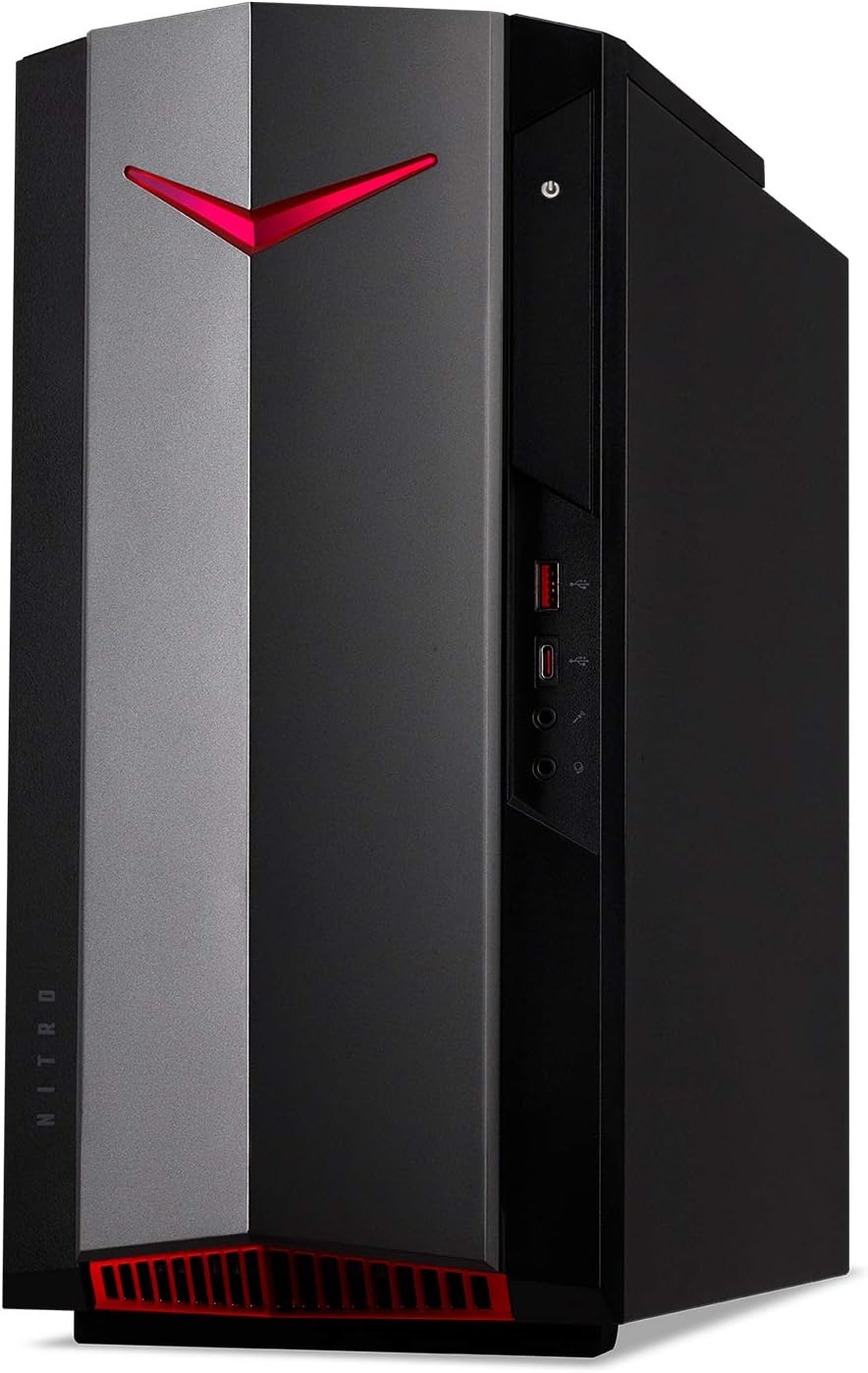 Acer Nitro 50 N50-620-UA91 Gaming Desktop | 11th Gen Intel Core i5-11400F 6-Core Processor | NVIDIA GeForce GTX 1650 | 8GB DDR4 | 512GB NVMe M.2 SSD | Intel Wi-Fi 6 AX201 |