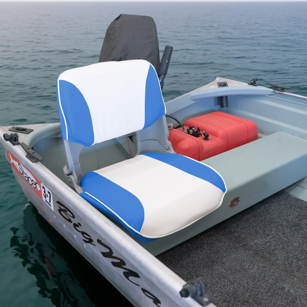 Oceansouth Skipper folding boat seat (Grey/White) seat boat fishing seats canoe with back support paddleboard kayak cushion covers waterproof cushions swivel bobber jon bass accessories mount base