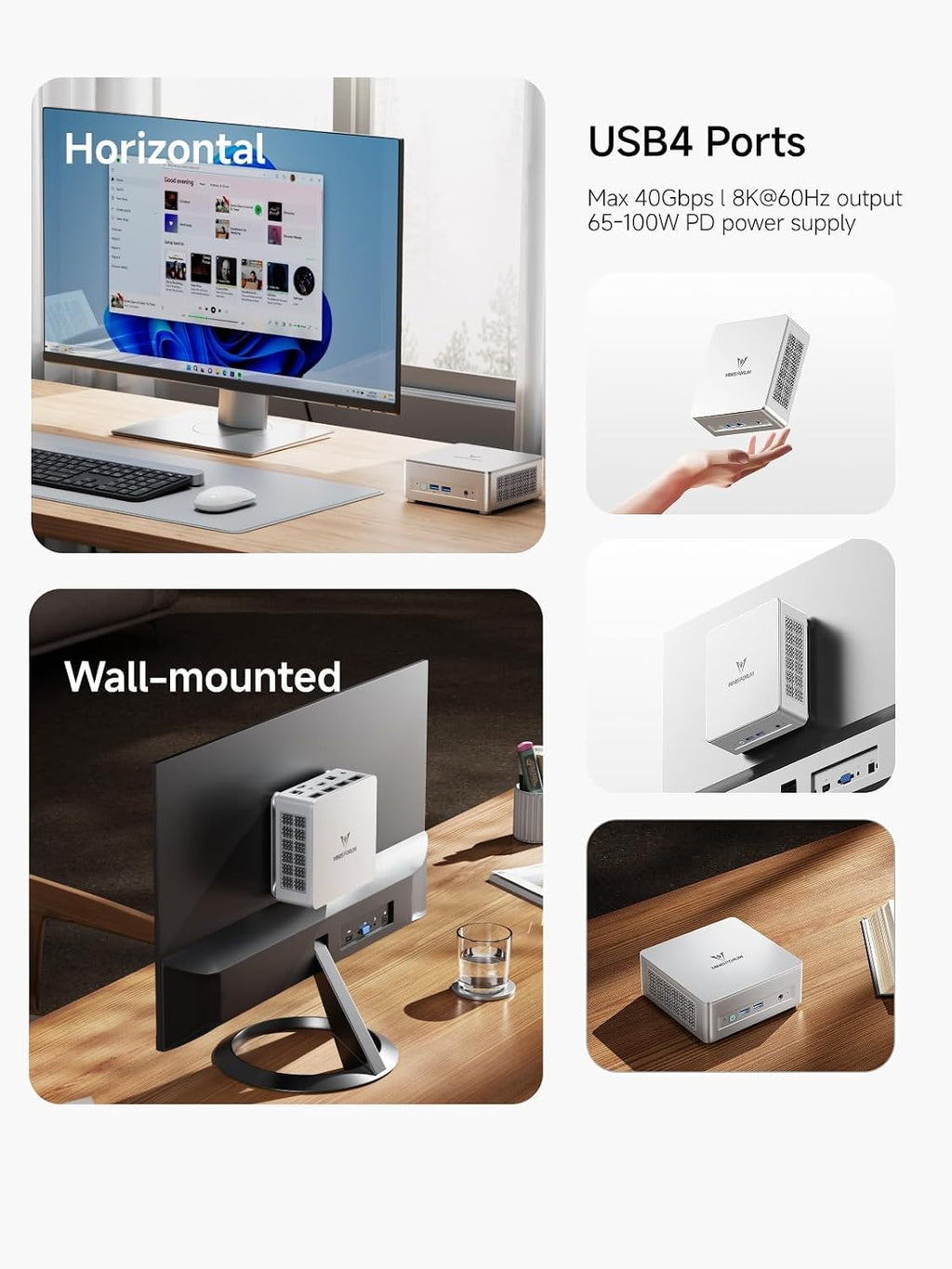 MINISFORUM UM750L Slim Mini PC, AMD Ryzen 5 7545U Mini Computer(6C/12T, Up to 4.9GHz), 32GB LPDDR5 RAM & 1TB PCIe 4.0 SSD, HDMI/DP/USB4, 4 x USB Type A,2.5G LAN,WIFI6E/BT5.3
