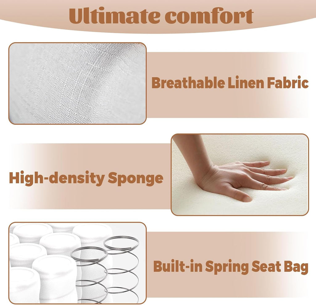 360° Swivel Floor Gaming Chair Linen Folding Lounge Sofa Chair with Adjustable Head and Waist, Armrests & Phone Holder, Padded Cushion Leisure Chairs for Living Room Bedroom (Grey)