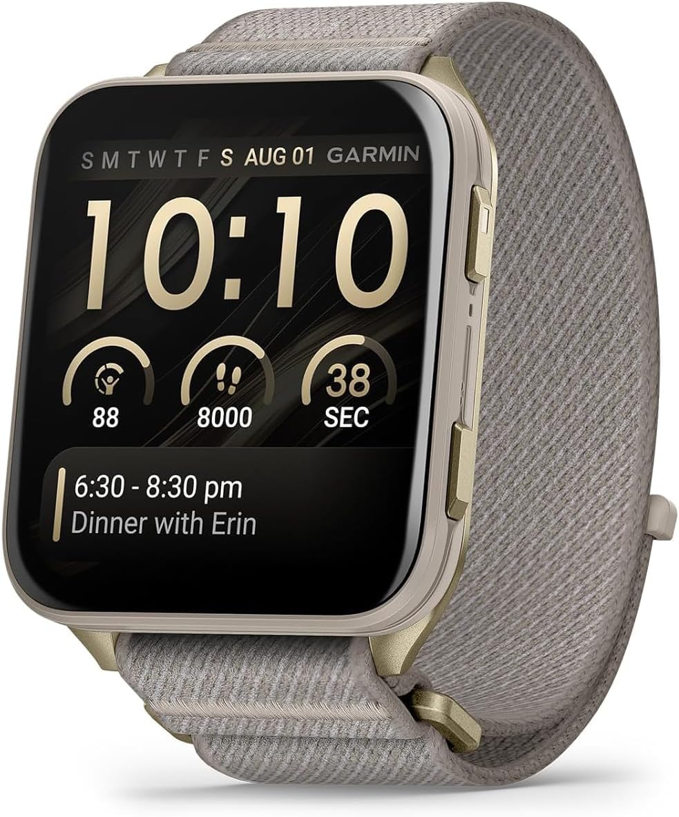 Garmin Venu X1 Thin & Lightweight GPS Smartwatch, Soft Gold | AMOLED Display, Advanced Health and Fitness Features, Sleep Tracking, 100+ Sports Apps | Signature Series Power Bundle