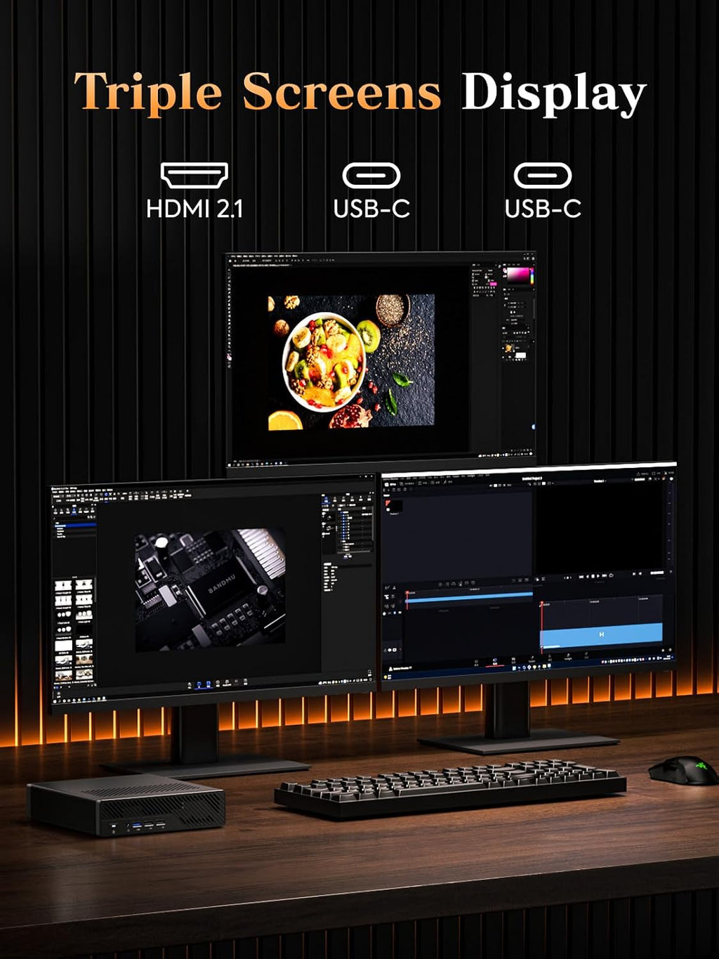 MINISFORUM AMD Ryzen 9 9955HX Barebone with MS-A2 Mini PC (16C/32T, up to 5.4GHz),PCIe×16, HDMI/2x USB-C (8K@60Hz), 2X SFP+ 10G, 2X 2.5G LAN, 3X SSD M.2 (2280/22110/U.2),NO RAM/SSD/OS