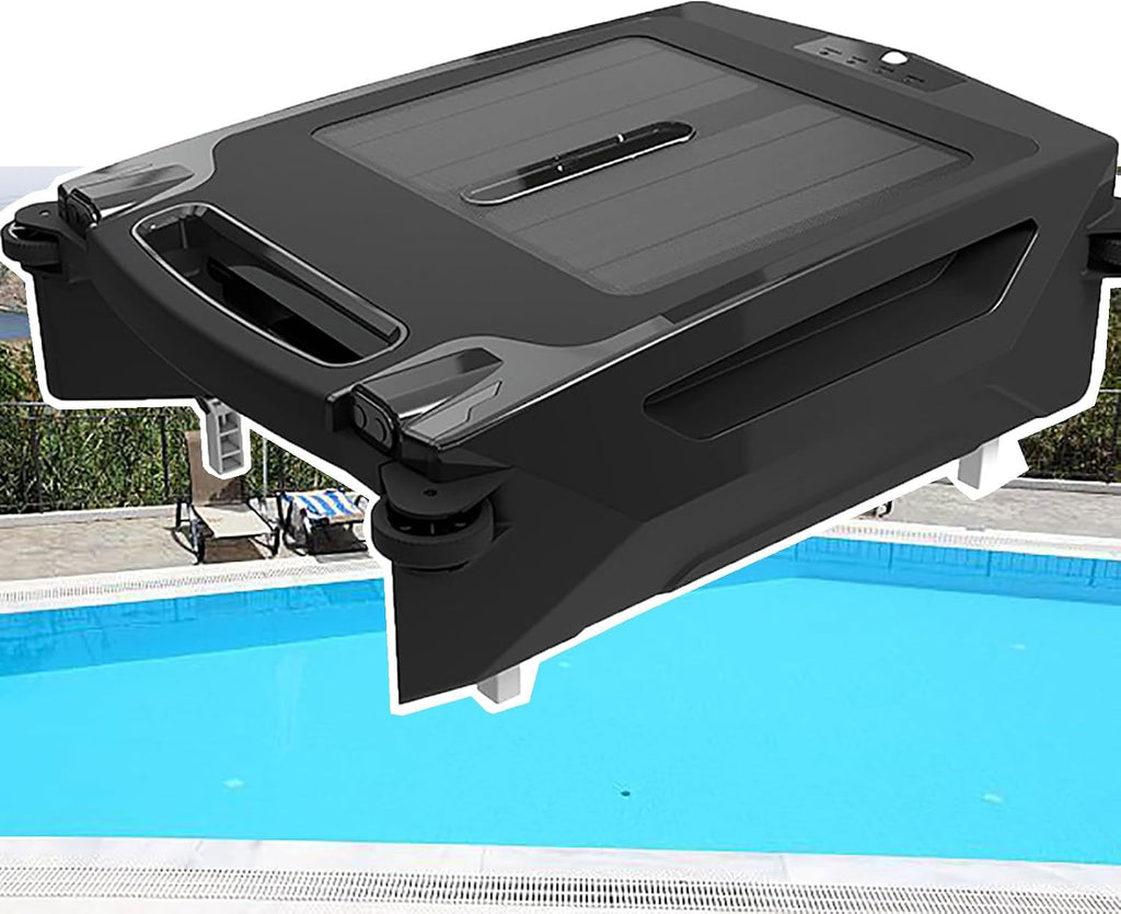 2025 New Upgrade Robotic Solar Pool Skimmer, 24/7 Cleaning, Dual Charging Modes, Smart Obstacle Avoidance, for Most Swimming Pool Types