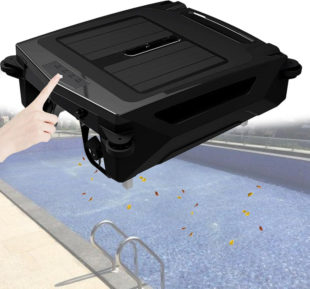 Pool Sur-face Cleaner Robot with Solar/Rechargeable with Dual Charging Mode, Cordless Robotic Pool Cleaner, 3.4L Smart Pool Skimmer Basket, Auto-Turn