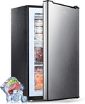 Anypro Compact Mini Upright Freezer 3 Cu.Ft with 3 Pull-down Drawer Doors and Adjustable Thermostat, Single Door Small Deep Standing Freezer Rapid Cooling for Home, Office, Dorm, Garage, Silver