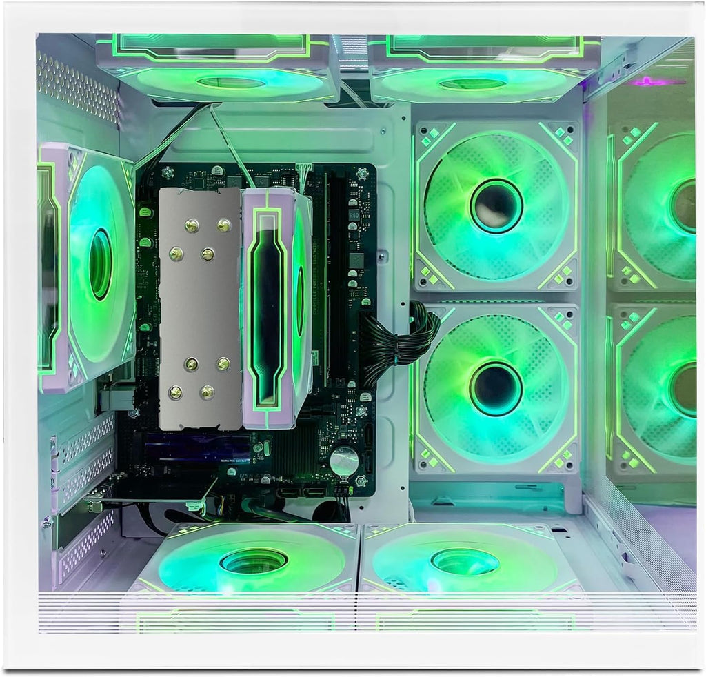 Suevery Gaming Desktop Computer 16G Memory 1TB SSD AMD Ryzen7 5700G (8Core CPU Integration Radeon Vega Graphics) Wi-Fi Prebuilt Gamer Pc White (1000GB)