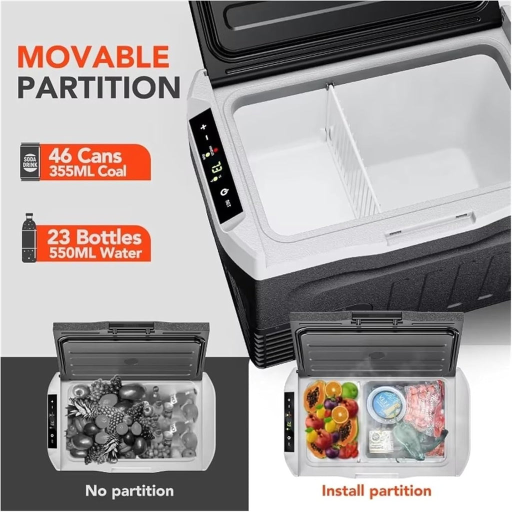 12 Volt Refrigerator, 32QT(30L) Compressor Electric Cooler, 12V Fridge -4℉-68℉, Car Refrigerator 12/24V DC & 110-240V AC