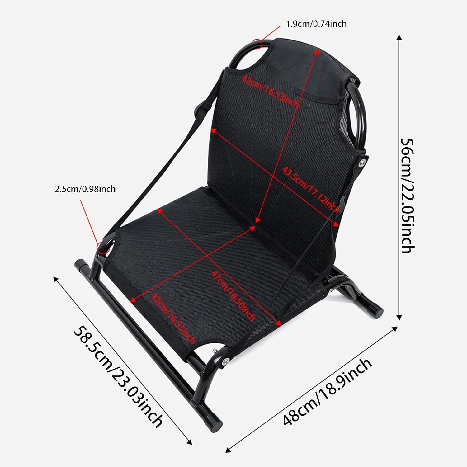 Kayak Seat with Back Support, Portable Foldable Paddle Board Seat for Fishing Drifting Canoeing Bleachers, Kayak Seat Replacements