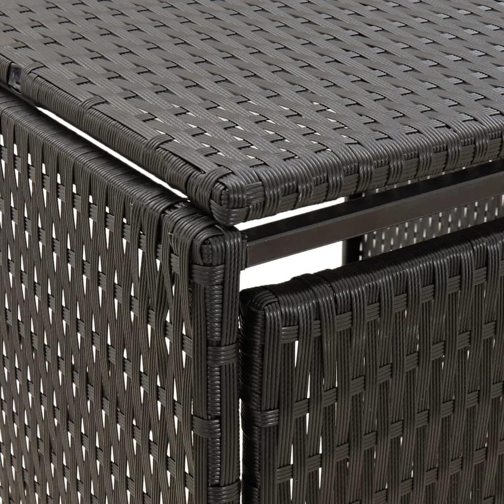 vidaXL Single Wheelie Bin Shed Black 27.6'x31.5'x46.1' Poly Rattan