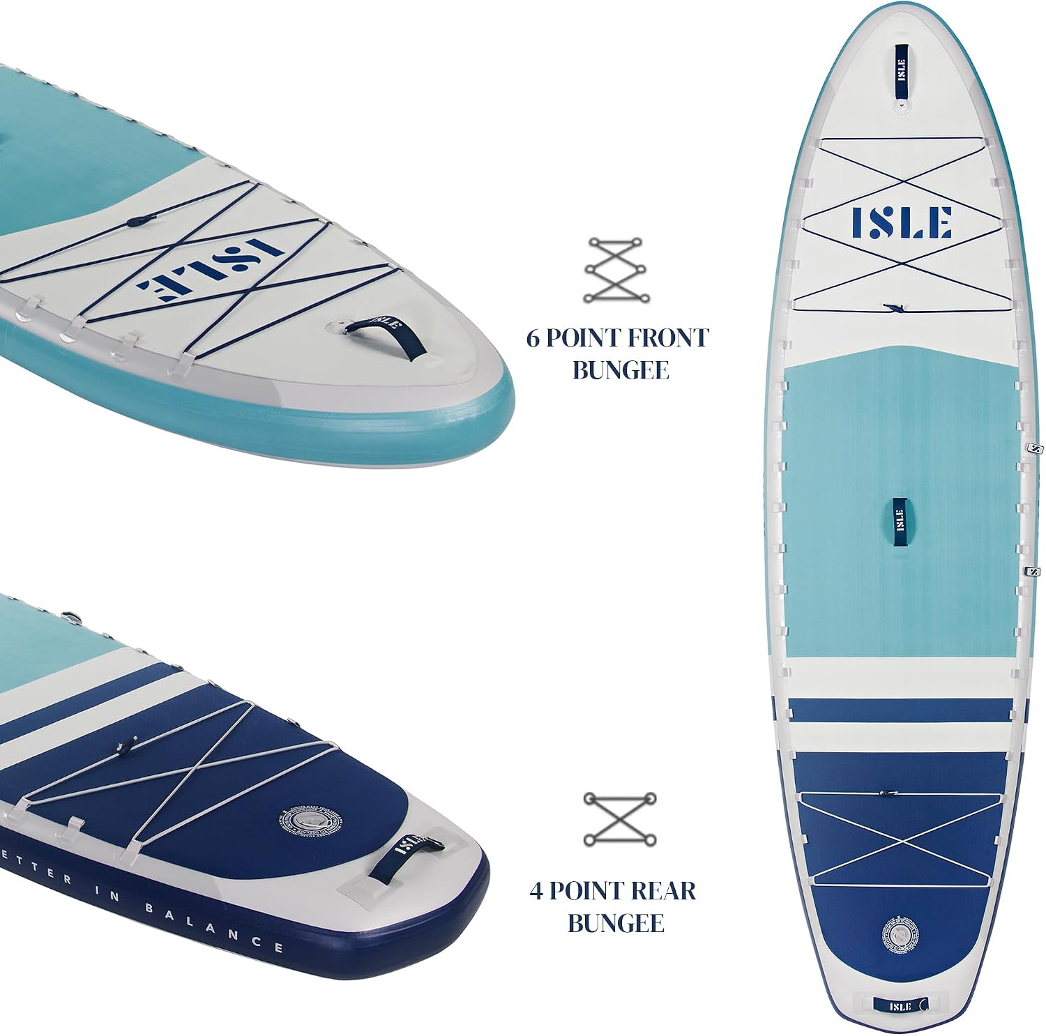 ISLE Pioneer Inflatable Stand Up Paddle Board, Incl. Coil Leash, Touring Fin, Travel Backpack, Hand Pump, Paddle - Beginner Friendly SUP - max. 285 lbs - 10'6'' Inflatable Paddle Boards for Adults