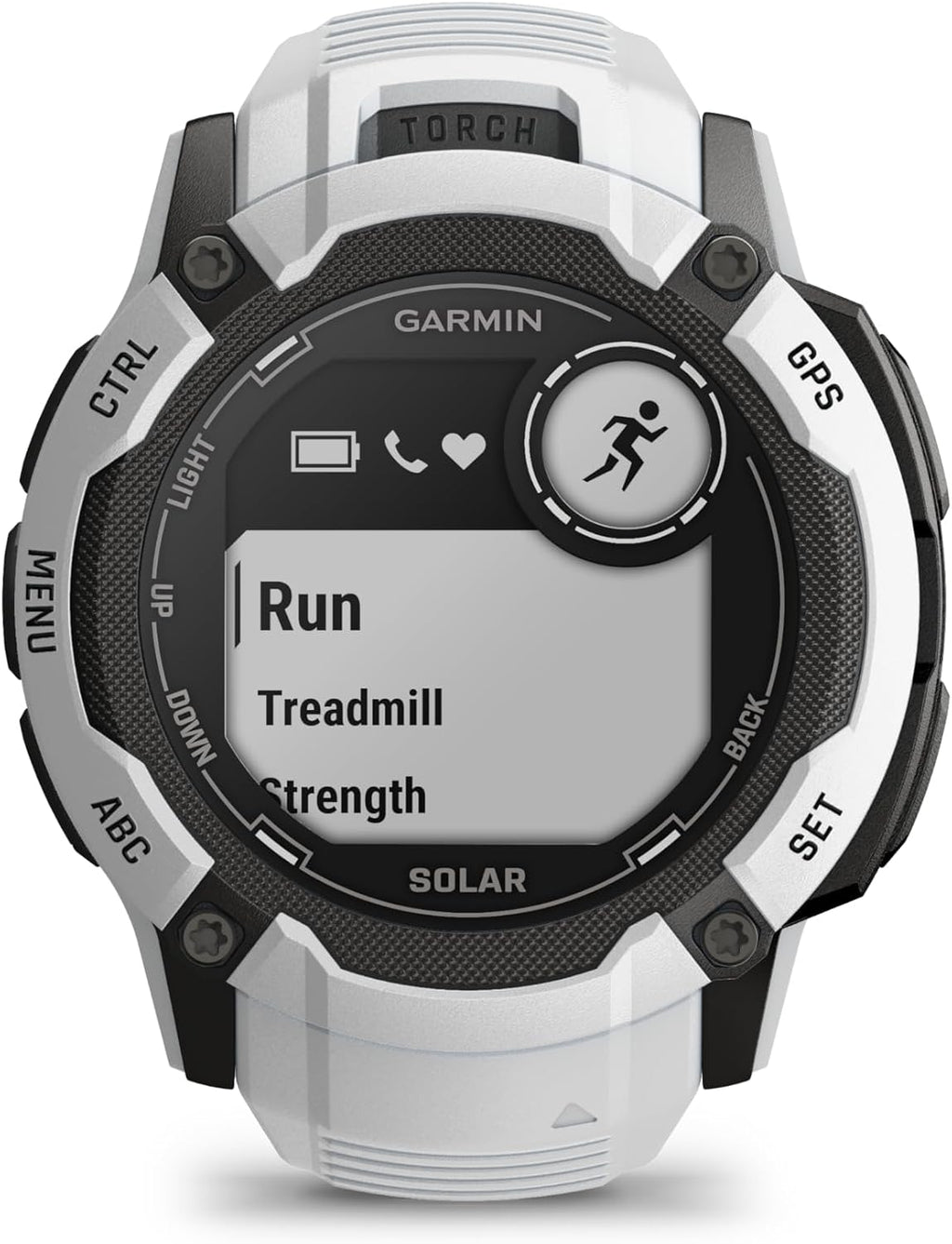 Garmin Instinct 2X Solar, Rugged GPS Smartwatch, Built-in Flashlight, Solar Charging Capability, Multi-Band GNSS, Whitestone (Renewed)