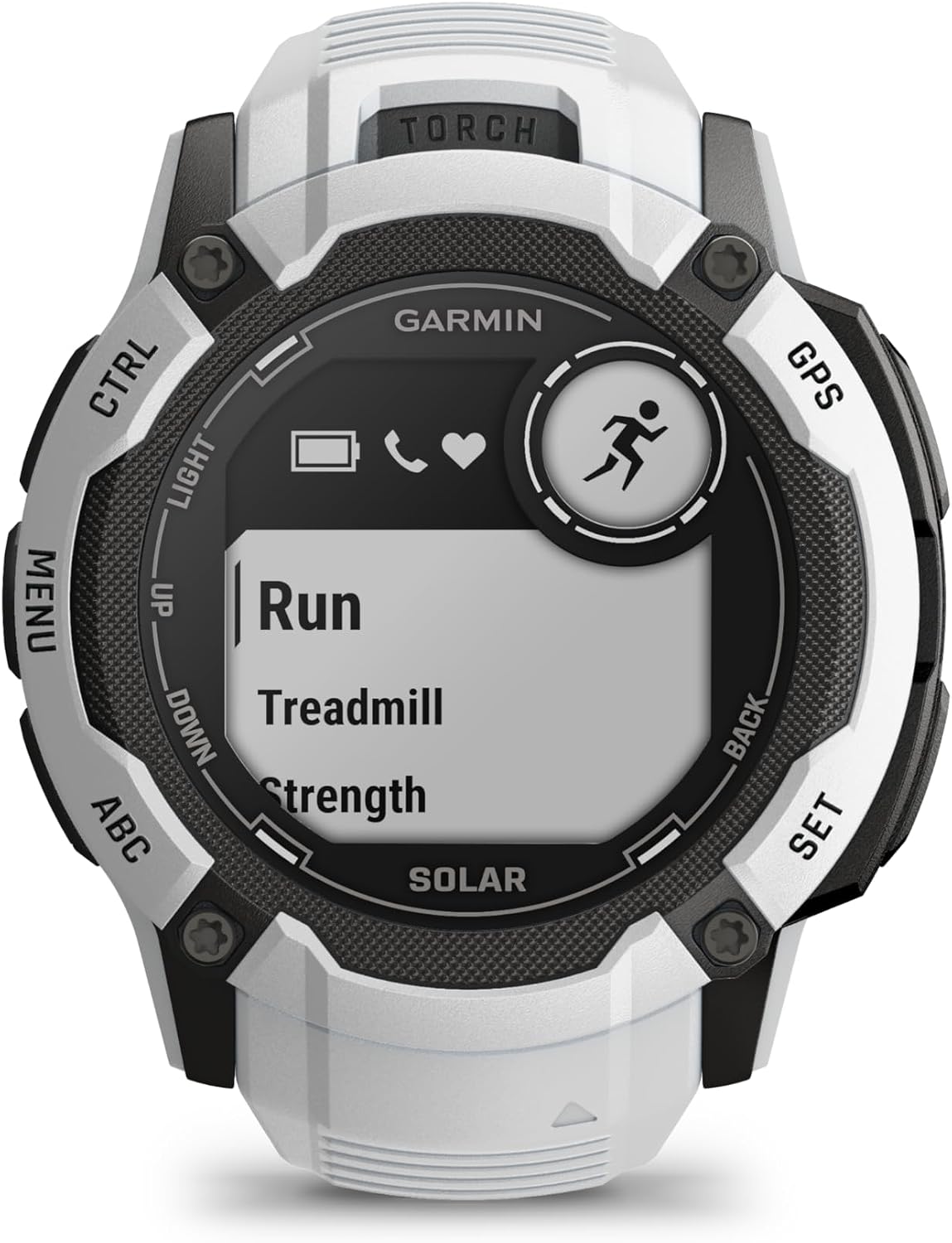 Garmin Instinct 2X Solar, Rugged GPS Smartwatch, Built-in Flashlight, Solar Charging Capability, Multi-Band GNSS, Whitestone (Renewed)