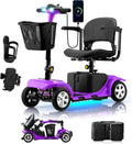 Mobility Scooter for Adults, Senior, 4 Wheels Electric Powered Chargeable Device for Travel, Lightweight Mobility Scooter with LED Headlights and Basket, Charger Included