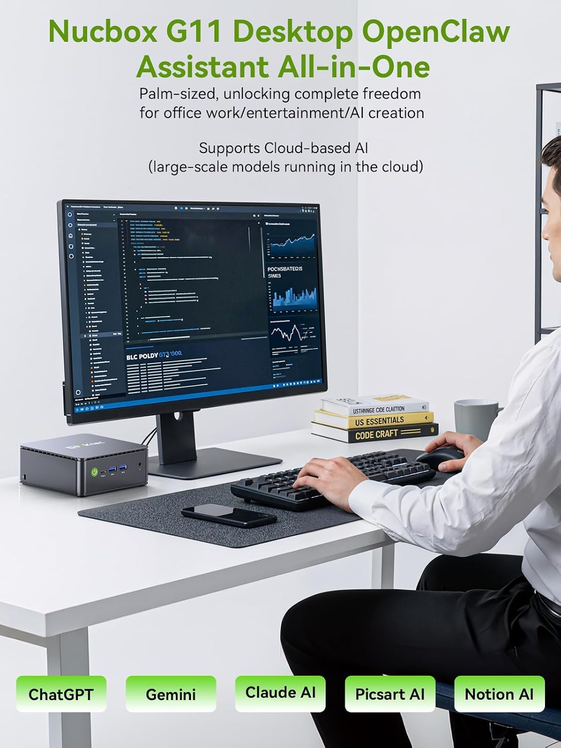 GMKtec G11 Budget Mini PC AMD Ryzen Embedded R2514 Dual DDR4 NVMe SSD/ RJ452.5G WiFi6E BT5.2/USB3.2 HDMI AMD Radeon Graphic Desktop Mini Computers