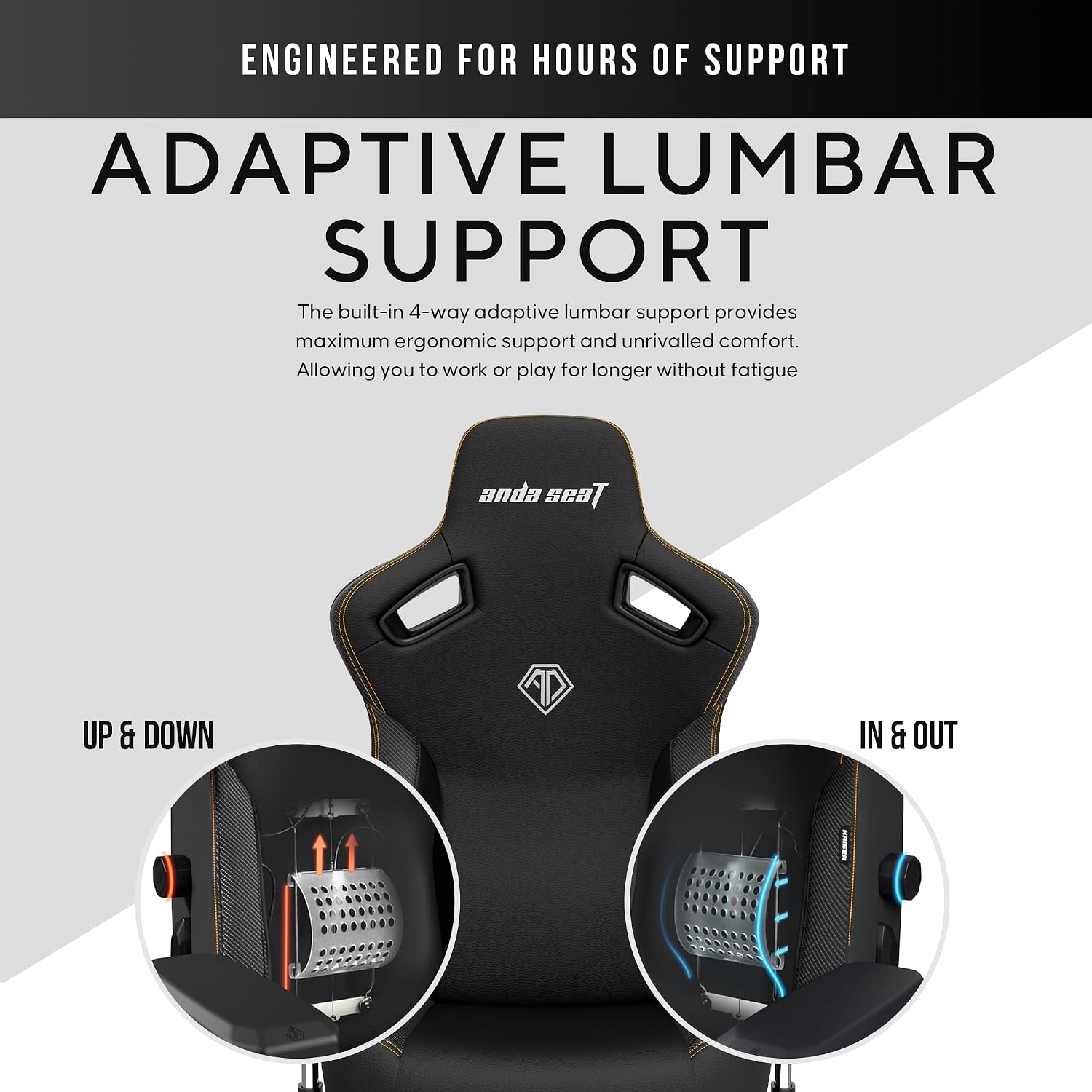 Anda Seat Kaiser 3 Large Gaming Chair for Adults - Ergonomic Black PVC Leather Gaming Seat with Lumbar Support, Comfortable Office Chair with Neck Support - Heavy Duty Wide Computer Seat
