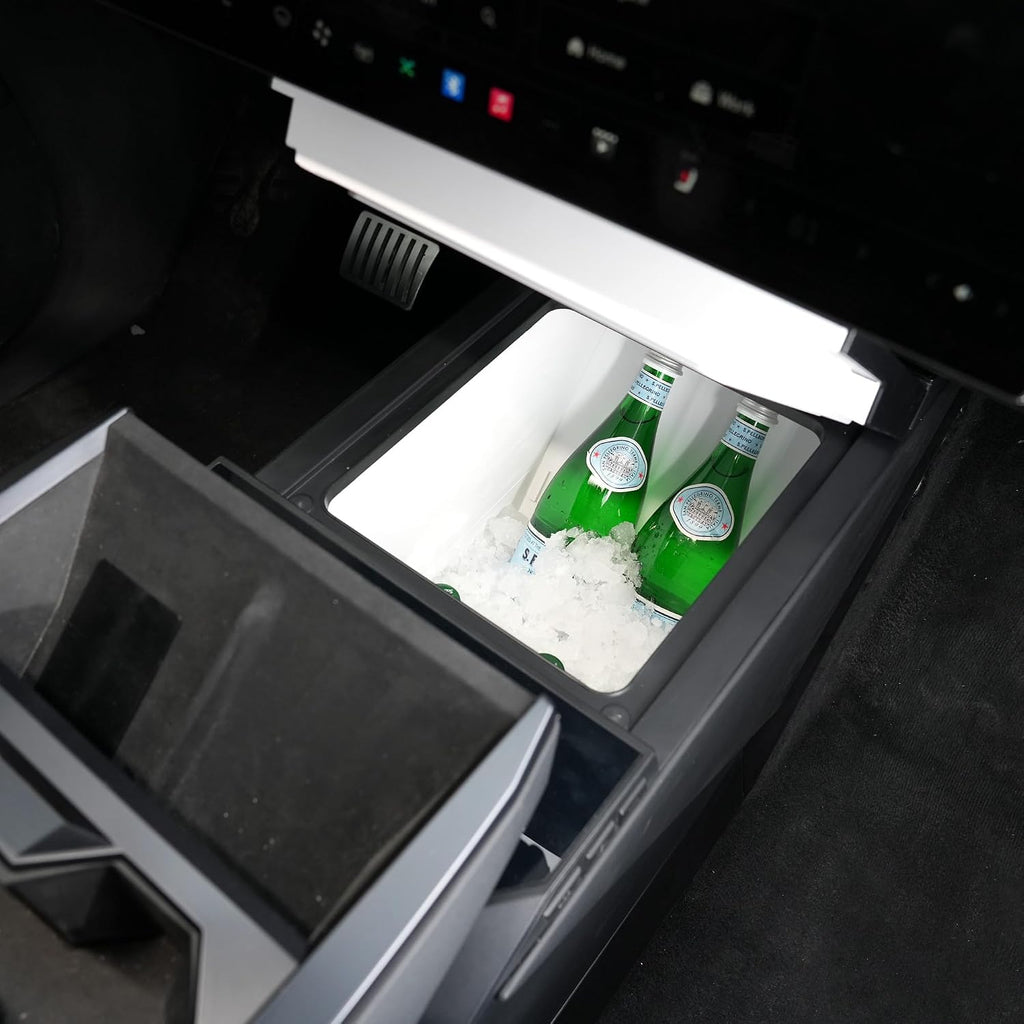 Car Refrigerator for Tesla Cybertruck, 18L Center Console Car Fridge with Rapid Cooling (21℉~68℉), Tesla Cybertruck Freezer Compressor Electric Cooler for Outdoor Camping Road Trip