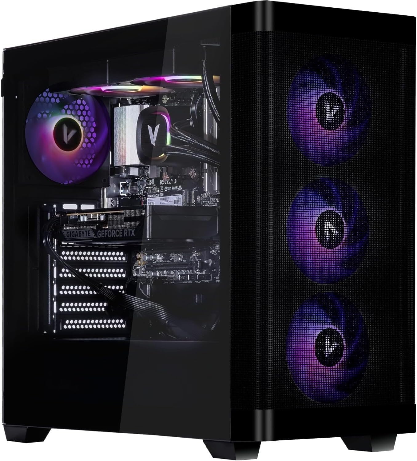 Velztorm Pilum Gaming Desktop PC (AMD Ryzen 7 5700X, GeForce RTX 5060, 32GB DDR4, 1TB PCIe SSD, 120mm AIO, 750W PSU, RJ-45, 1 Display Port, HDMI, Win 11 Pro)