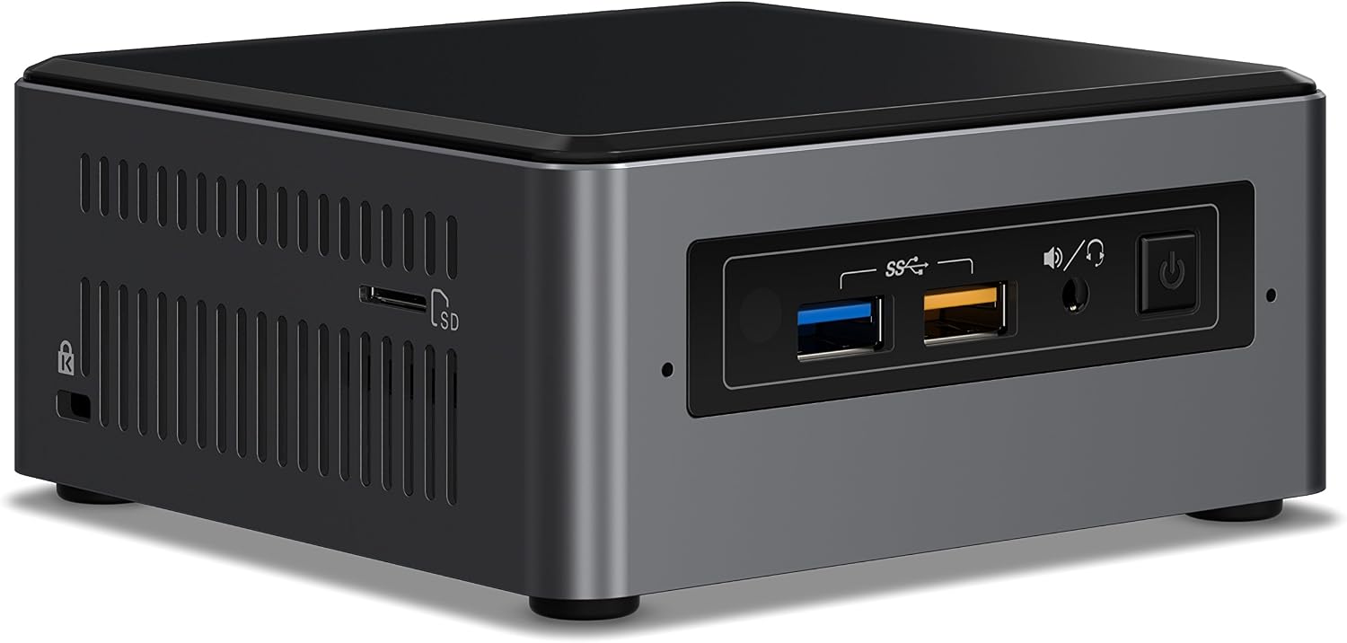 Intel NUC 7 Enthusiast A Mini PC with Windows 10 Intel Core i7 2TB HDD 32GB Optane Memory 8GB DDR4 Gunmetal (BOXNUC7i7BNHXG)