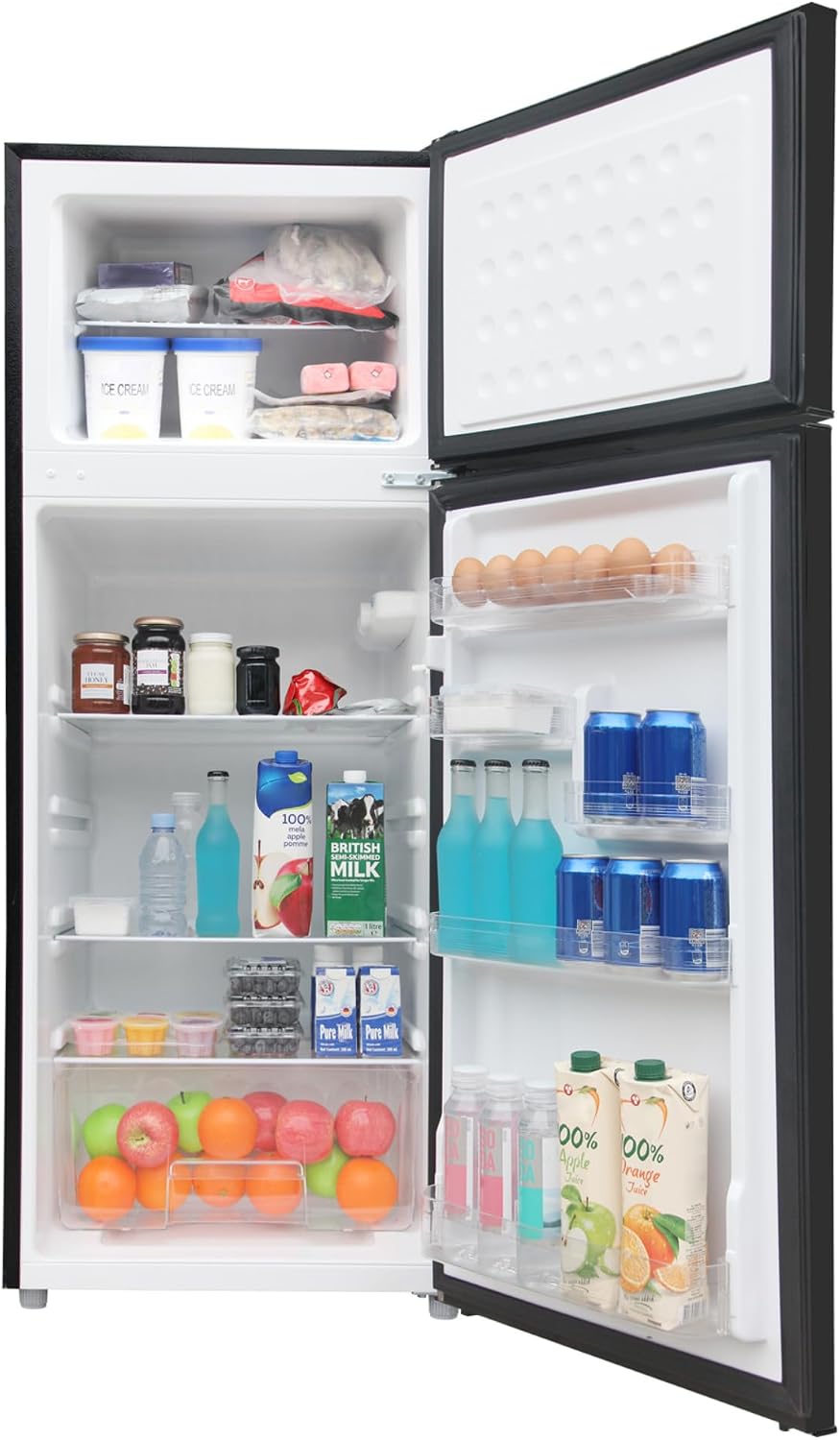 ARCTIC CHEF ACFR741BLACKAMZ6COM Apartment Size-Top Freezer-2 Door Fridge-Adjustable Thermostat Control-Black-7.5 Cubic Feet