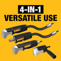DEWALT FLEXTORQ Right Angle Drill Attachment,4-in-1 System,12-Inch Compact,Straight Flexible Shaft 90 Degree Drill Adapter (DWAMRASETFT),(Pack of 5)