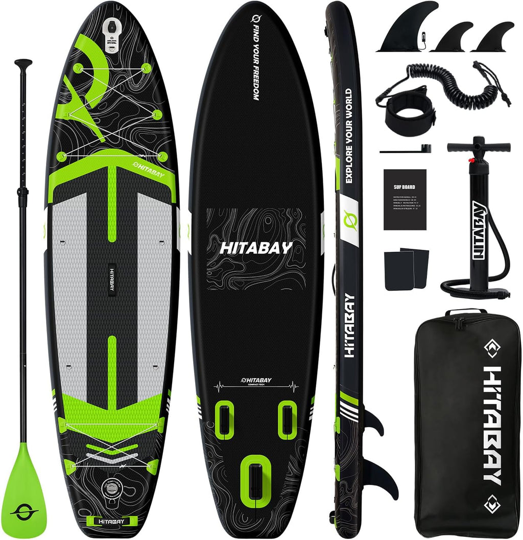 Inflatable Stand Up Paddle Board 10'6' All-Around SUP Kit - Lightweight (16 lbs), Stable & Durable, Camera Mount & Complete Accessories - SUP Board for Beginners & All Skill Levels